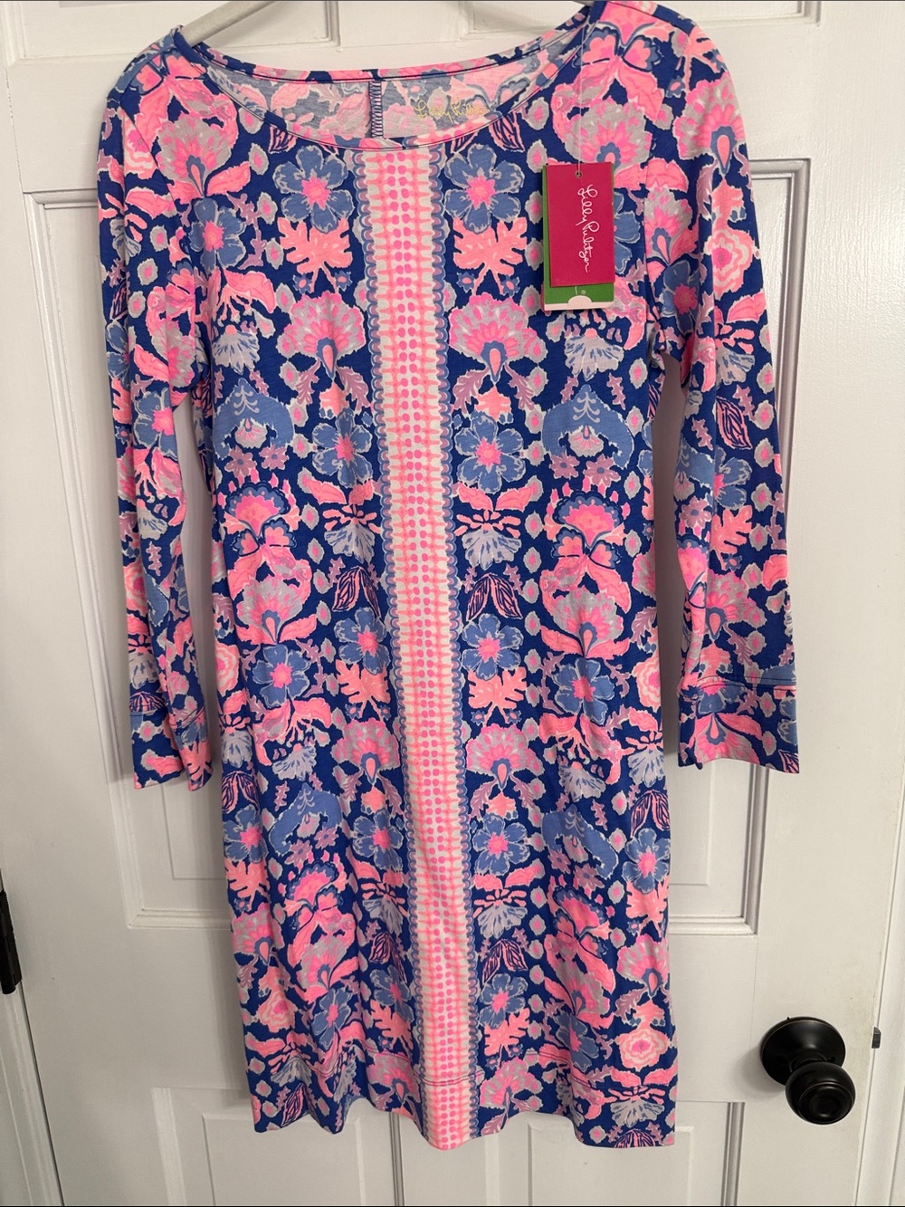 Lilly Pulitzer Navy, Pink & Light Blue Floral Shift Dress